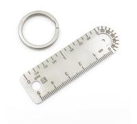 Titanium Ruler, Metal Straight Ruler, Portable EDC Multifunctional Micro Ruler, Double-Faced Drawing Ruler, Protractor, Compasses, Arc, Measuring Tools Rule(CM/INCH) (Small)