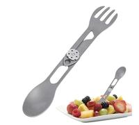 Titanium Spork,2-in-1 Foldable Spoon and Fork for Survival - Multifunctional Camping Utensils for Traveling Barbecues Backpacking Outdoor Ficnic
