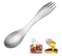 Titanium Spork 2-in-1 Spoon Fork Reusable Camping Cutlery Ultra Lightweight | Sturdy rust-proof build; ultra-light for backpacking, perfect for hiking picnics, easy to clean and carry on outdoor trips.