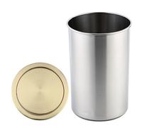 Titanium Stainless Steel Kitchen Cabinet Trash Can Round Integrated Waste Chute Hidden Flip Lid Built-in Round Cover Modern Design for Home nization