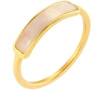 Titanium Steel 18K Gold-Plated Shell Ring Minimalist Luxury Jewelry Multiple Designs Stackable for Daily Wear