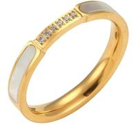 Titanium Steel 18K Gold-Plated Shell Ring Minimalist Luxury Jewelry Multiple Designs Stackable for Daily Wear