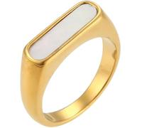 Titanium Steel 18K Gold-Plated Shell Ring Minimalist Luxury Jewelry Multiple Designs Stackable for Daily Wear