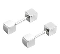 Titanium Steel 3 MM Cube Stud Earring 1 Pair Silvery Flatback Earrings Hypoallergenic Screwback Jewellery Square Back Helix Jewelry for Sensitive Ears Men Women Ladies Aretes De Mujer Hombre