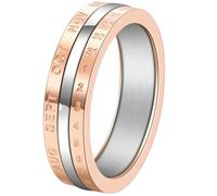 Titanium Steel Date Spinner Ring for Women Men Rose Gold Minimalist Jewelry Rotating Number Design Gift