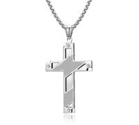 Titanium Steel Double Color Cross Necklace Combination, Double-Layer Hollow Out Personalized Niche Pendant