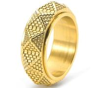 Titanium Steel Egyptian Pyramid Spinning Ring Vintage Mystical Jewelry Rotating Pharaoh Design Men's Statement Ring Gift