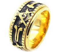 Titanium Steel Freemasonry Rotating Ring for Men Vintage Stainless Steel Band Secret Society Symbol Jewelry Gift