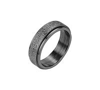 Titanium Steel Frosted Ring Can Be Rotated to Reduce Pressure European and American Fashion Stainless Steel Couple Ring Solid Rings for Women (Grey, One Size)