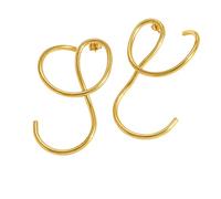 Titanium Steel Irregular Geometric Circle Hoop Earrings 18K Gold Plated