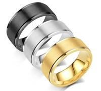 Titanium Steel Matte Finish Men’s Ring 3pcs Minimalist Plain Band Jewelry Unique Textured Design Daily Unisex Gift for Him