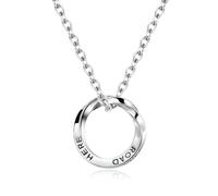 Titanium Steel Mobius Ring With Wireless Loop Geometry Necklace, Unisex Universal Couple Pendant For Men And Women