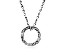 Titanium Steel Mobius Ring With Wireless Loop Geometry Necklace, Unisex Universal Couple Pendant For Men And Women