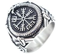 Titanium Steel Ouroboros Ring for Men Vintage Norse Viking Style Stainless Steel Band Mystical Serpent Jewelry Gift
