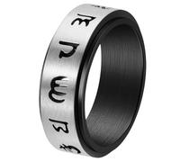 Titanium Steel Personalized Mantra Ring Men's Rotatable Hollow Design Fashion Jewelry