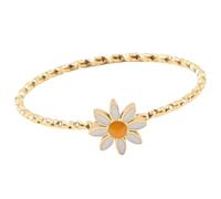 Titanium Steel Plated 18K Gold Sunflower Lace Dainty Ring for Women Gift