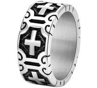 Titanium Steel Punk Style Men's Vintage Cross Ring Unique Trendy Jewelry