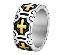 Titanium Steel Punk Style Men's Vintage Cross Ring Unique Trendy Jewelry