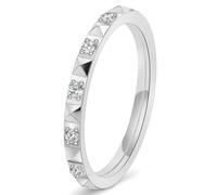 Titanium Steel Pyramid CZ Ring for Women 18K Gold Plated Fairycore Jewelry Full Circle Sparkling Design Dainty Gift
