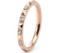Titanium Steel Pyramid CZ Ring for Women 18K Gold Plated Fairycore Jewelry Full Circle Sparkling Design Dainty Gift