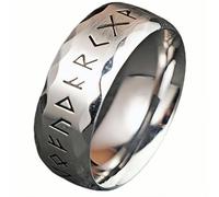Titanium Steel Rune Ring for Men Vintage Nordic Viking Design Gift for Him