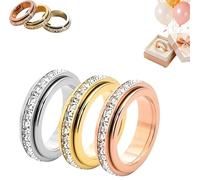 Titanium Steel Spinner Ring,Titanium Fidget Rings,Rotatable Anxiety Relief Ring,Titanium Steel Spinner Fidget Band Rings for Women Men,Comfort Fit Size 5 to 12 (Mixed, 12)
