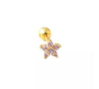 Titanium Steel Tragus Helix Upper Ear Crystal Flower 1PC Cartilage Gem -pink gold