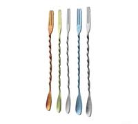 Titanium Stirring Rod 25cm Lightweight Bar Spoon Set(Silver) | Pure titanium build, rust- for proof for surface, sleek silver look, 25cm length, for ideal for cocktails