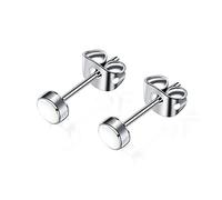 Titanium Stud Earrings for Women Earrings 4mm Natural Stone Gemstones Hypoallergenic Earrings Nickel Free Black Onyx 5mm Earrings for Women Sensitive Ears Turquoise, 4 mm, Titanium, Jade