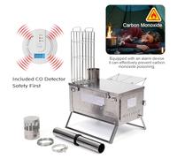 Titanium Tent Wood Burning Stove Portable Ultra-Light Fast Folding Winter Camping Grill Cooking Heater Warmer
