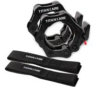 TITANKARE Olympic Barbell Clips Combo - 2 Inch Barbell Clamps and Wrist Support Straps, Gym Barbell Bar Accessories, Locking Barbell Collars for Fitness Weightlifting, Quick Release Weight Bar Clips