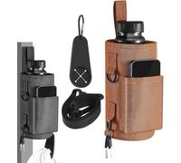 TitanMag Magnetic Gym Bag with Adjustable Straps & Water Bottle Holder, Securely Attaches to Gym Equipment for Fitness, Running, Cycling (Brown)