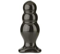 TitanMen - Master Tool #4 - Black - 6.5-Inch Triple-Bubble Anal Plug with Wide Base, Firm Exterior, Soft Core, and Body-Safe PVC - By Doc Johnson
