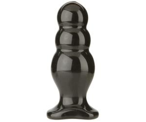 TitanMen - Master Tool #4 - Black - 6.5-Inch Triple-Bubble Anal Plug with Wide Base, Firm Exterior, Soft Core, and Body-Safe PVC - By Doc Johnson