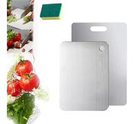 Titanware 100% Pure Titanium Cutting Board, 2025 Food-Grade Double Sided Titanium Chopping Board, Mothers Day Gifts for Kitchen, Ensure The Original Taste of Ingredients (2pcs-(S+L))