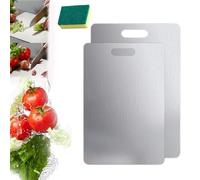 Titanware 100% Pure Titanium Cutting Board, 2025 Food-Grade Double Sided Titanium Chopping Board, Mothers Day Gifts for Kitchen, Ensure The Original Taste of Ingredients (2pcs-(M+L))