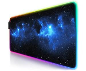 TITANWOLF - RGB Gaming Mouse Mat - 800x300mm - XXL Extended Large LED Mouse Pad - 7 Multi Colour and 4 Effect Modes - Non Slip Rubber Base - Mice Mat for MacBook Roccat Razer PC - Stars