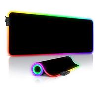 Titanwolf - RGB Gaming Mouse Mat - LED Desk Mat - 800 x 300 mm - XXL Mouse Mat - LED Multi Colour - 11 Lighting Modes - 7 LED Colours Plus 4 Effect Modes - Washable - Black