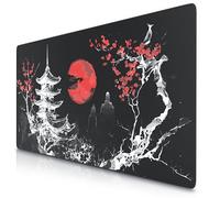 TITANWOLF - XXL Mouse Mat - Mouse Pad 1200 x 600 x 3mm -Speed Gaming Mouse Pad - Extra Large - Table Mat Large Size - improved Precision and Speed - Japan Ink Painting Black
