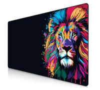 TITANWOLF - XXL Mouse Mat - Mouse Pad 1200 x 600 x 3mm -Speed Gaming Mouse Pad - Extra Large - Table Mat Large Size - improved Precision and Speed - Design Colour Lion