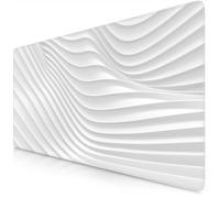 TITANWOLF - XXL Mouse Mat - Mouse Pad 900 x 400 x 3mm -Speed Gaming Mouse Pad - Extra Large MousePad - Table Mat Large Size - Improved Precision and Speed - White Wave