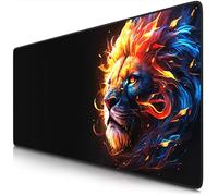 TITANWOLF - XXL Mouse Mat - Mouse Pad 900 x 400 x 3mm -Speed Gaming Mouse Pad - Extra Large MousePad - Table Mat Large Size - Improved Precision and Speed - Design Fire Lion