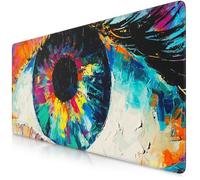 TITANWOLF - XXL Mouse Mat - Mouse Pad 900 x 400 x 3mm -Speed Gaming Mouse Pad - Extra Large - Table Mat Large Size - improved Precision and Speed - Design Oilpaint-Eye