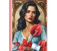 TITAS PAPER Beautiful Argentinian Woman with Ceibo Flower & Flag, Dot Grid Journal