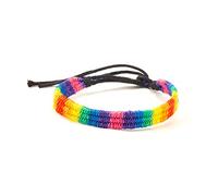 Titayen Rainbow Bracelet LGBT Pride Bracelet Handmade Braided Friendship String Bracelet for Gay Lesbian Adjustable Jewelry, 6.29*11.41in, The rope, no gemstone