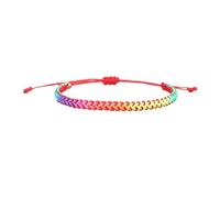 Titayen Rainbow Bracelet LGBT Pride Bracelet Handmade Braided Friendship String Bracelet for Gay Lesbian Adjustable Jewelry, 6.29*11.41in, The rope, no gemstone