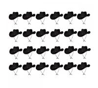 Titch & Timbo Cowboy Hat - Black Texan Stetson Cowboy Hats Fancy Dress Multi-Pack Accessories : Wild West Western Cowgirl Sheriff Hen Stag Do Pop Tour Festival (2 Pack)