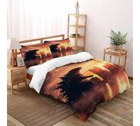 TiTCiveR Godzilla Cityscape Bedding Set Theme Bedspread Wildlife Animal Theme Duvet Cover Set Microfiber Quilt Cover Universal for All Seasons Pillowcase Double（200x200cm）