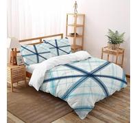 TiTCiveR Grid Line Bedding Set 3D Design Minimal CrossedLines Duvet Cover Set Chic Breathable Comforter Cover for Boys&Girls with Pillowcase King（220x240cm）