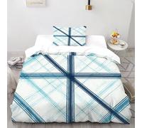 TiTCiveR Grid Line Bedding Set Theme Bedspread Minimal CrossedLines Duvet Cover Set Microfiber Comforter Cover Universal for All Seasons Pillowcase Single（135x200cm）